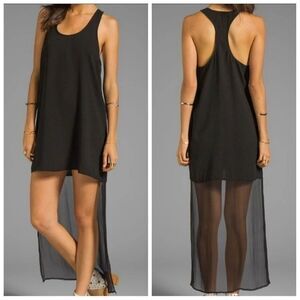Line & Dot Hi Low Tank Dress M Black NWT